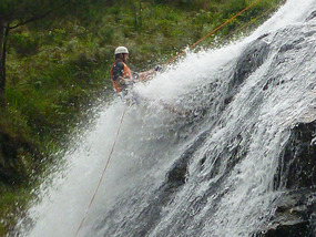 Right through the waterfall