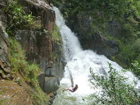 18m abseil into the pool below