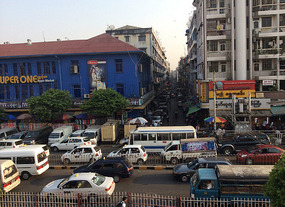 Yangon view from market