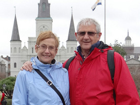 Patricia and Stuart ready to travel