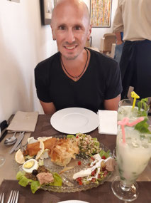 Post-exploration food binge at L'Ali
