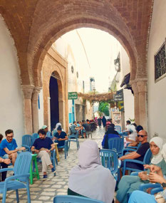 Tea at our favorite café in the Tunis medina