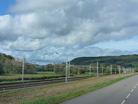 TGV line beside road