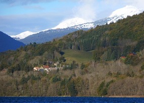 Higher mountains in background