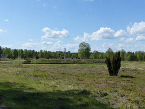 Looking across to memorials