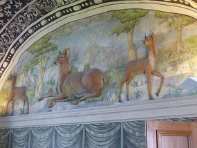 Life-size deer frieze