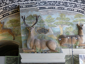 Life-size deer frieze