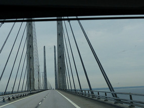 4 lanes of motorway and 2 train tracks underneath