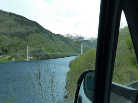 Bridge across arm of fjord