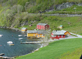 Typical hamlet by fjord
