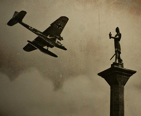 Nazi plane over Trondheim- from newspaper