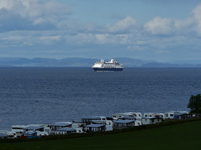 Same cruise ship passing campsite!