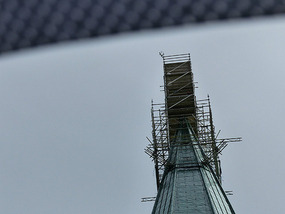 Spire - from under umbrella