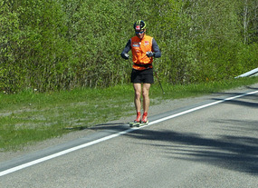 Roller skis - hard work!