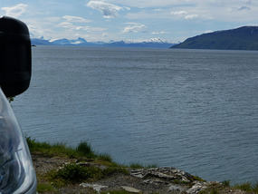 Looking across fjord