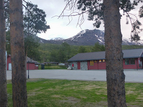 campsite at midnight - lights on!