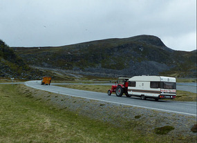 Mini tractors - charity drive to Nordkapp