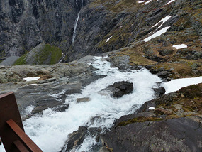 view over waterfall