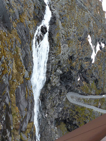 bend by waterfall