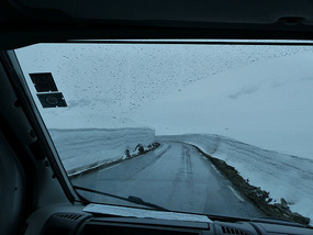 Snow cutters clear roads