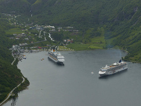 two cruise ships