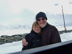 Us at tea time- it was cold!