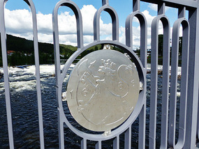 'Silver' coins on bridge Kongsberg