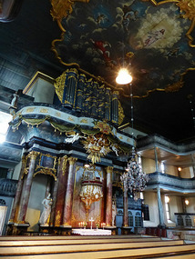 Organ and painted ceiling