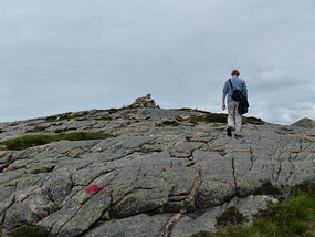 Climbing up rocks