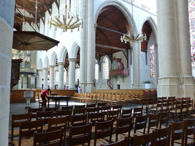 Pews surround pulpit-Dutch Reform Church