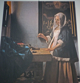 Photo of Vermeer painting - use of ultramarine