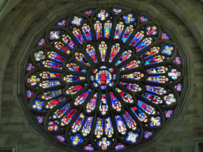 Rose window donated by Britain