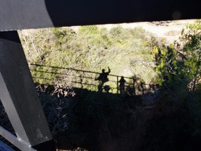 Our shadows on viaduct