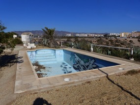 Swimming pool at deserted villa