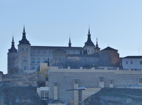 Our first view of Toledo - the Alcazar
