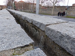 At the beginning-water channel in wall