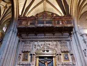 Stonework and painted wood