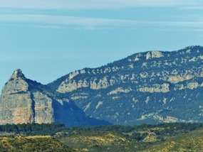 Distant rocky hills