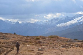 Trevor heading back down the trail