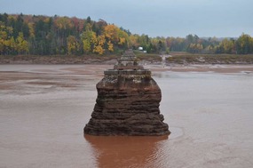 Piers of old railway bridge on Shubenacadie River