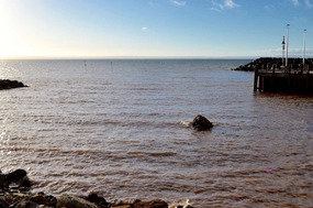 View from our hotel room at high tide