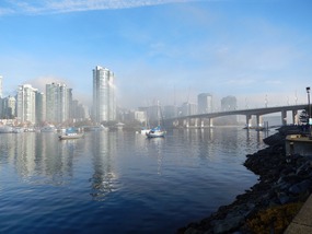 Looking east and its foggy