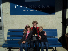 With Charlotte & Bailey at Canberra Railway Stn