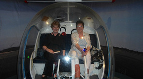 Sue & Sal in the Abba Helicopter