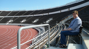 Sal in the Helsinki Olympic Stadium