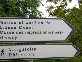 Signpost to Monet's Garden