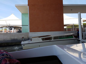 Getting ready to leave Venice airport by speedboat