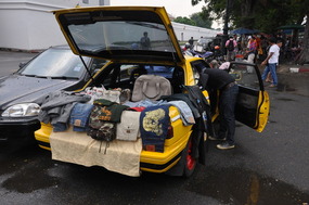 Shopping Out Of The Back Of A Car