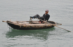 Paddling With His Feet