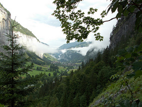 Looking down on Lauterbrunnen